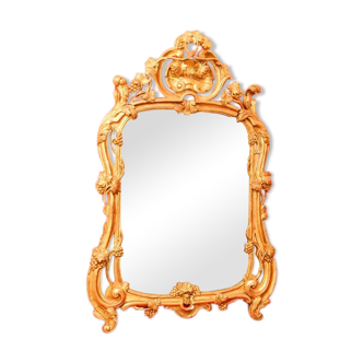 Miroir provençal en bois doré, époque Louis XV - 105x71cm
