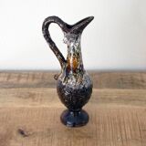 Vintage Vallauris Lava Pitcher Vase, 1950s French Ceramics, Studio Pottery