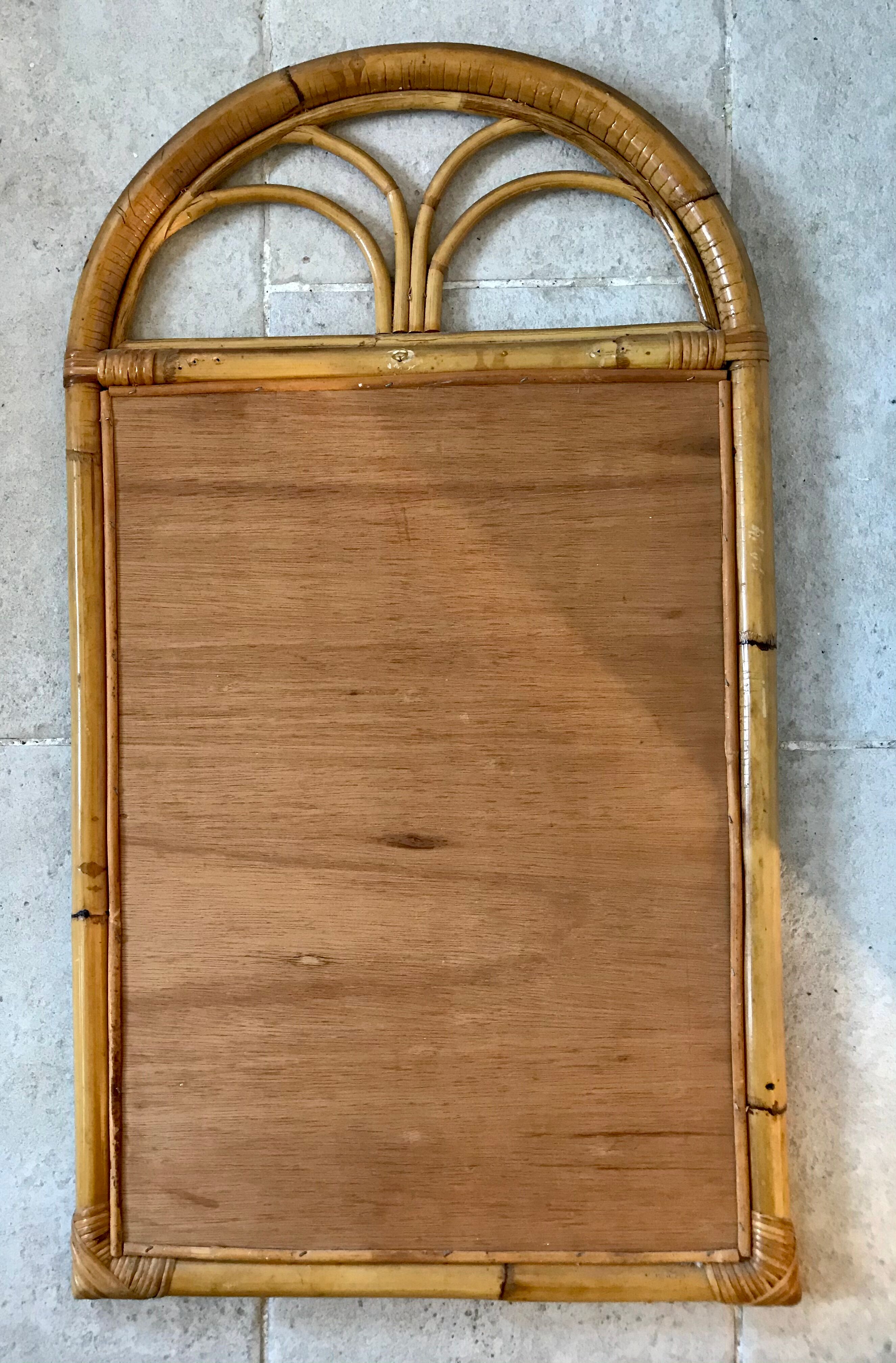 Vintage rattan mirror 82x45cm