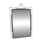 Vintage 1950s neoclassical style gold metal mirror