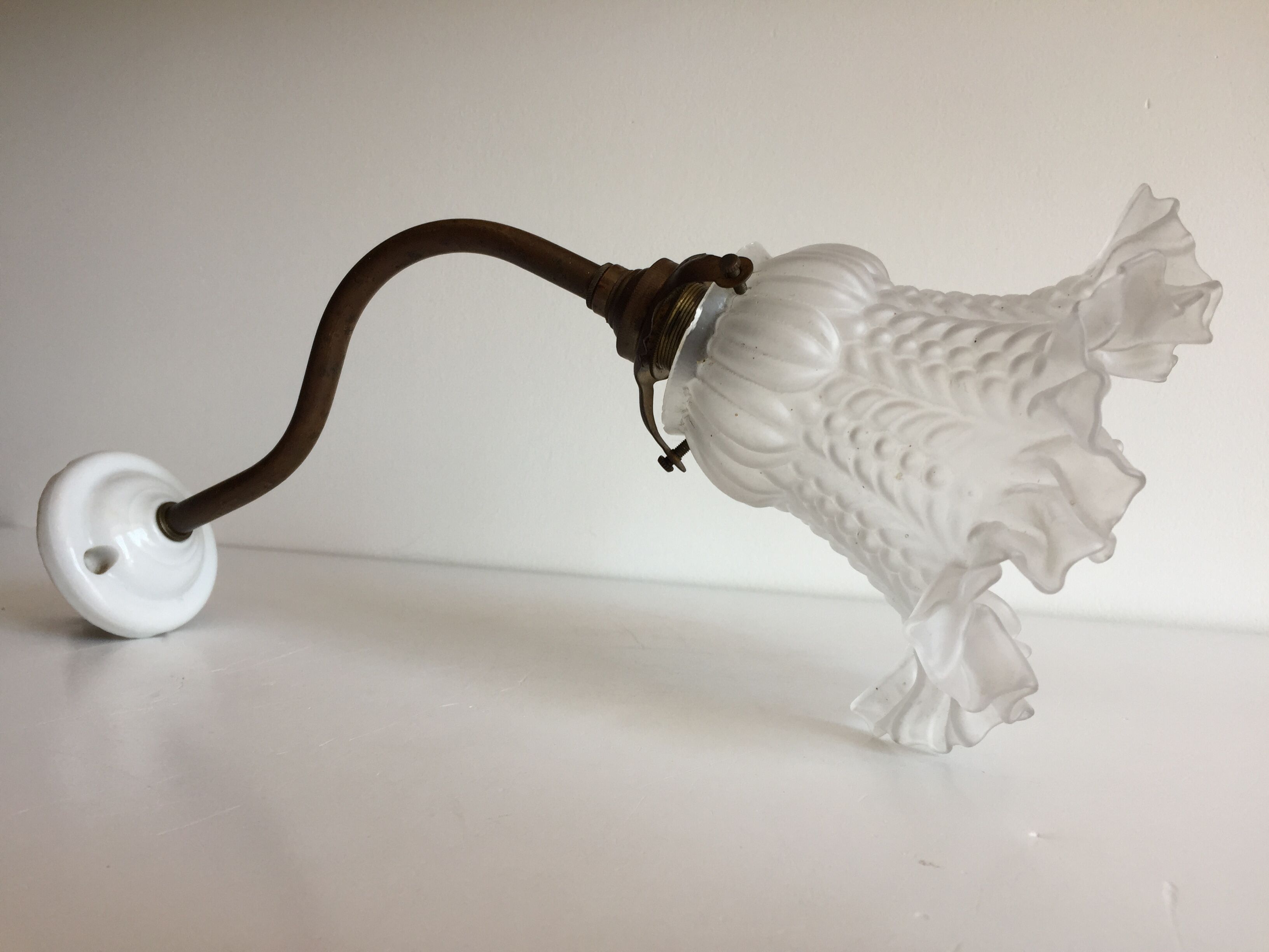 Porcelain and brass sconce