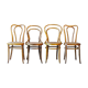 Set of 4 bistro chairs circa 1900, 2 Kohn, 2 Thonet