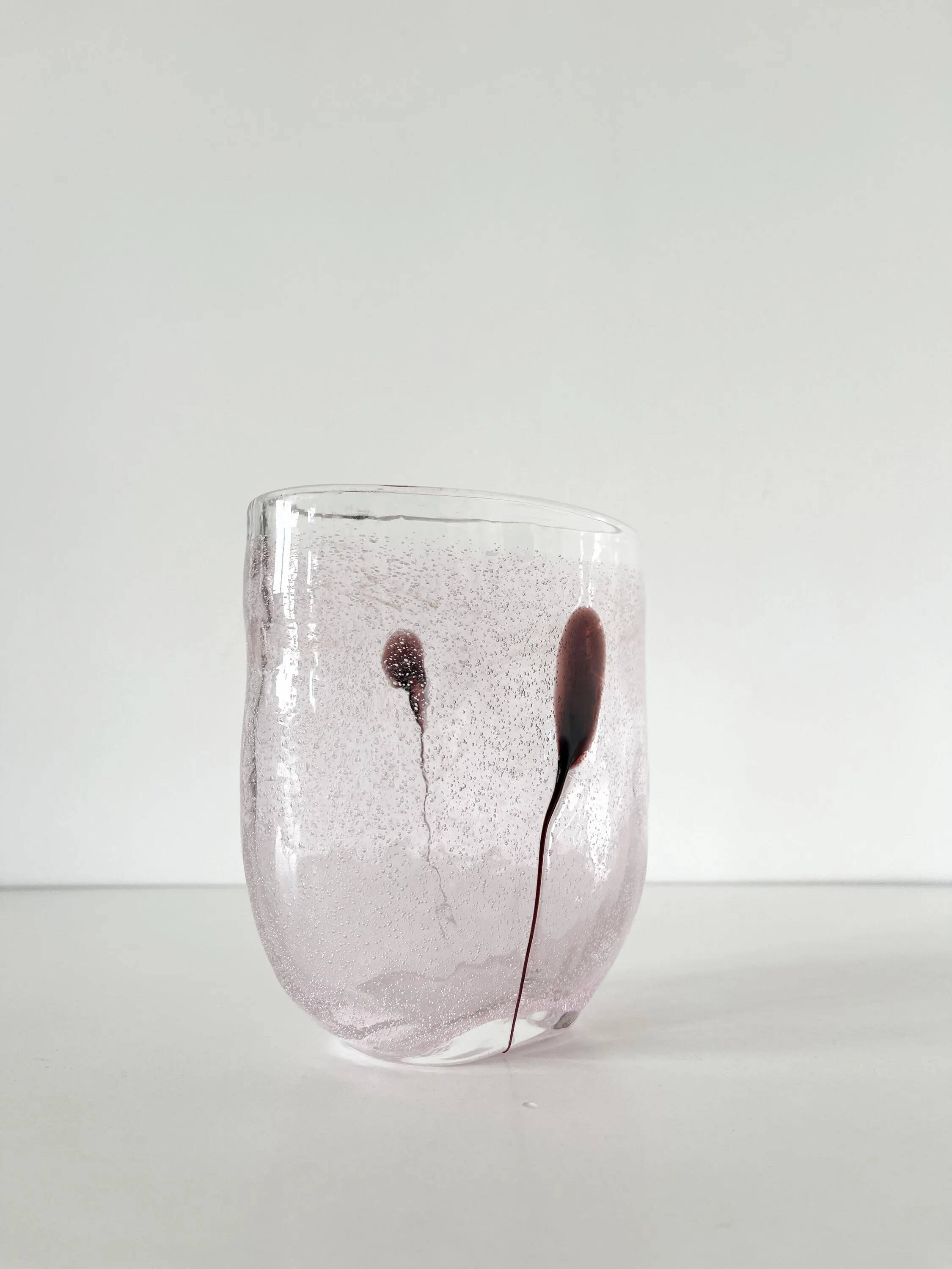 Bubble glass vase Kosta Boda Sweden 1980