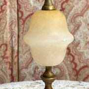 Beautiful candlestick in alabaster and gilded brass bronze
