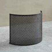 Half-moon antique wrought iron fire screen from the 19th century.