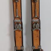 Old pair of vintage wooden skis Triga Club 185 cm