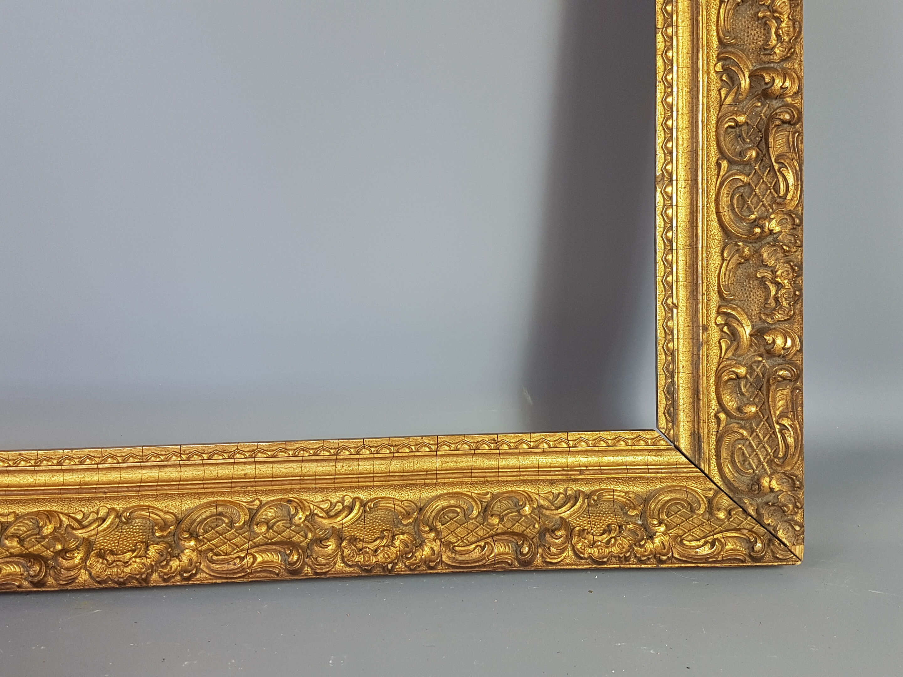 Old wooden frame - golden stucco period 1900 66x50cm, leaf 57x41 cm S26