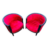 Pair of "barrel" armchairs