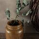 Vase, small vintage pot in brown stoneware