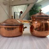 Antique solid tin-plated copper set – French manufacture – Gaillard