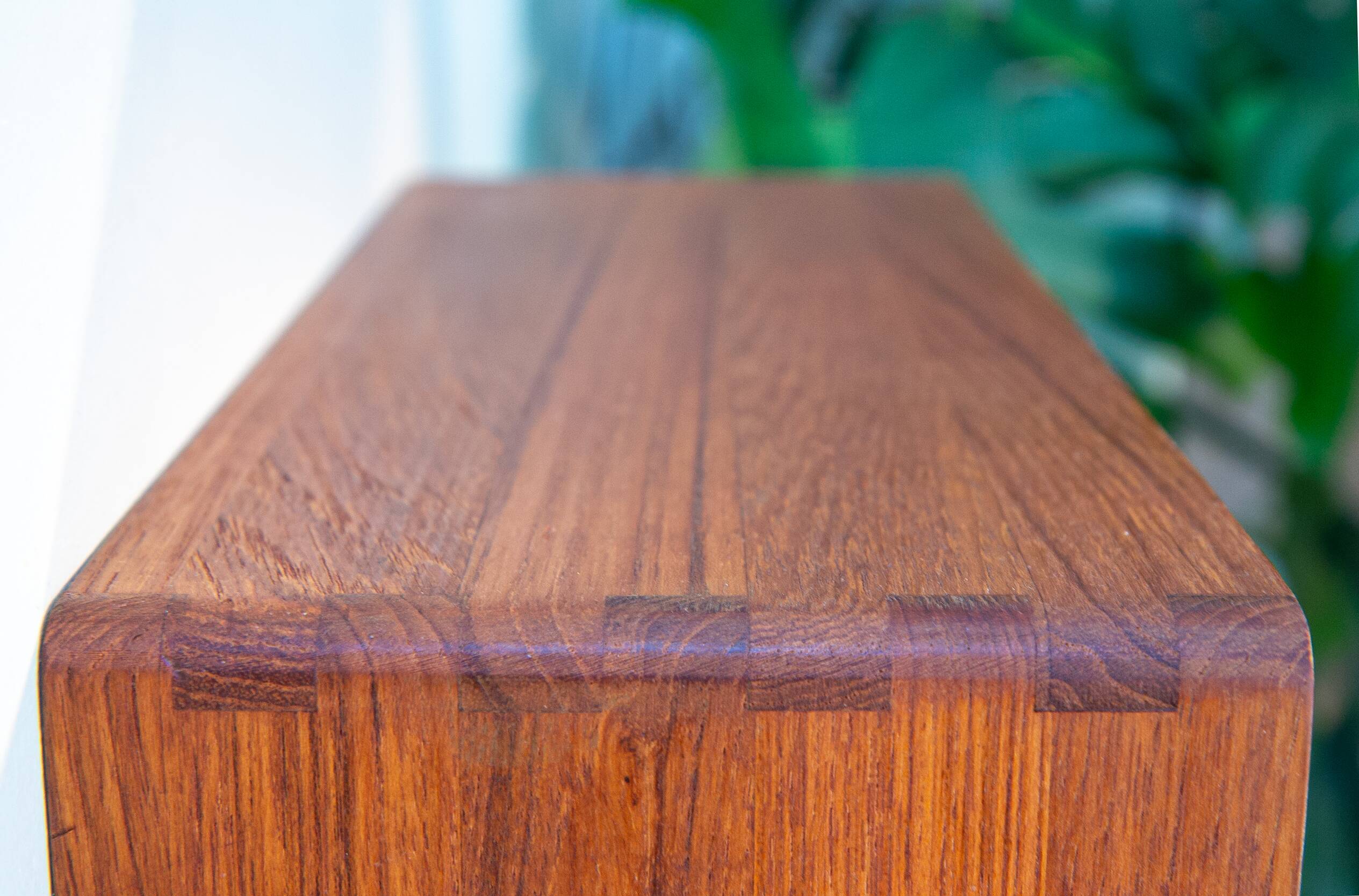 Scandinavian shelving unit in solid teak from the 1960s.