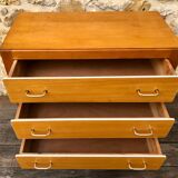 Vintage blond wood chest of drawers, circa 60s