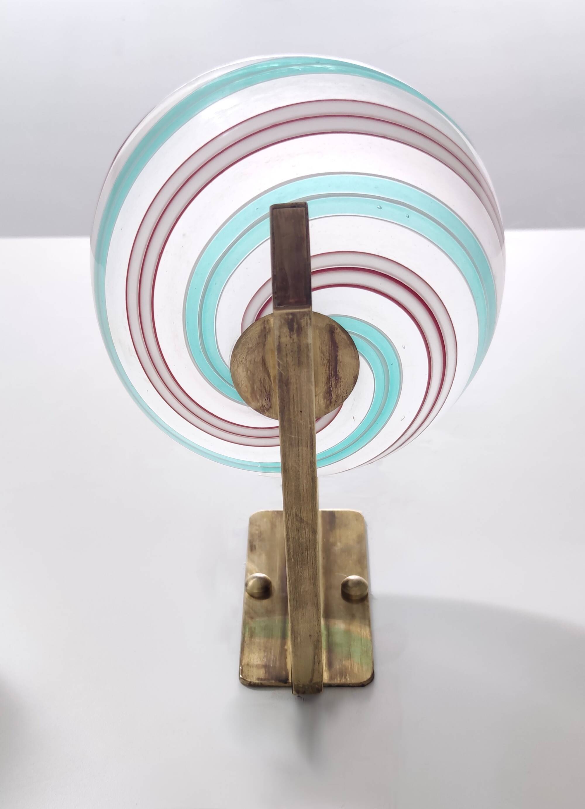 Rare Murano Glass and Brass Wall Light by Dino Martens for Aureliano Toso, Italy