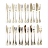 Christofle Perles 12-piece fish cutlery set, excellent condition