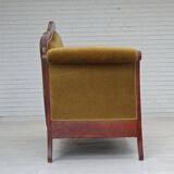 1950s, Danish 2-seater sofa in Biedermeier style, furniture velour.
