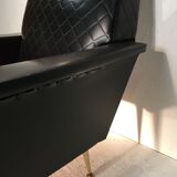 Fauteuil en skai noir