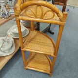 Rattan corner shelf