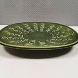 Plat danois en céramique verte par Knabstrup, années 1950