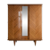 Armoire rétro en placage bois : 3 portes avec miroir et pieds compas