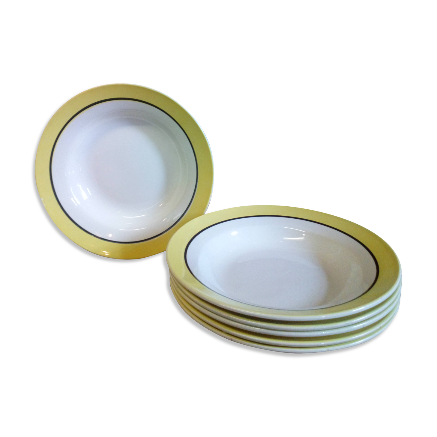 Six plates Digoin-Sarreguemines "Dinard" 50s