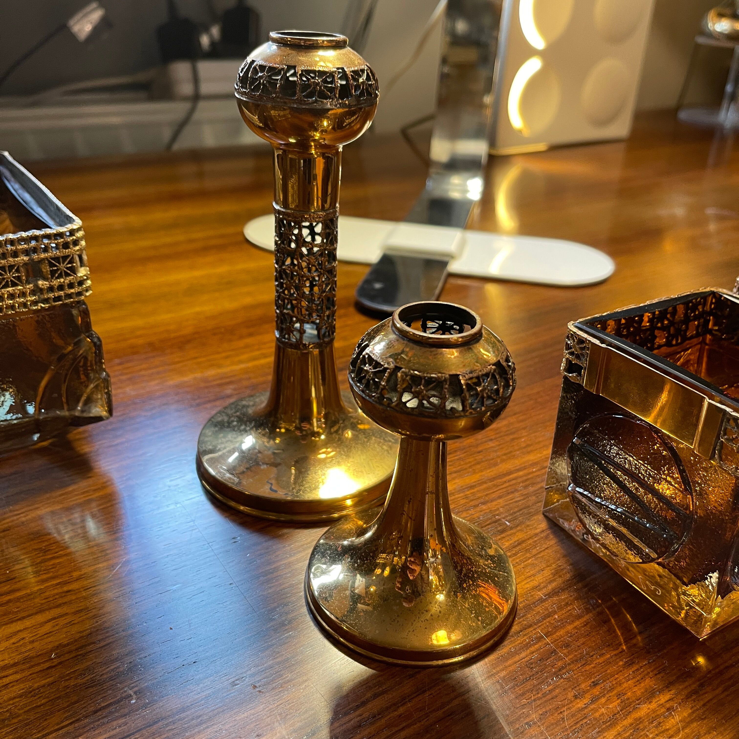 Scandinavian glassware set by Pentti Sarpaneva Turun Hopea Finland for Oy Kumela circa 1972