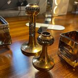 Scandinavian glassware set by Pentti Sarpaneva Turun Hopea Finland for Oy Kumela circa 1972