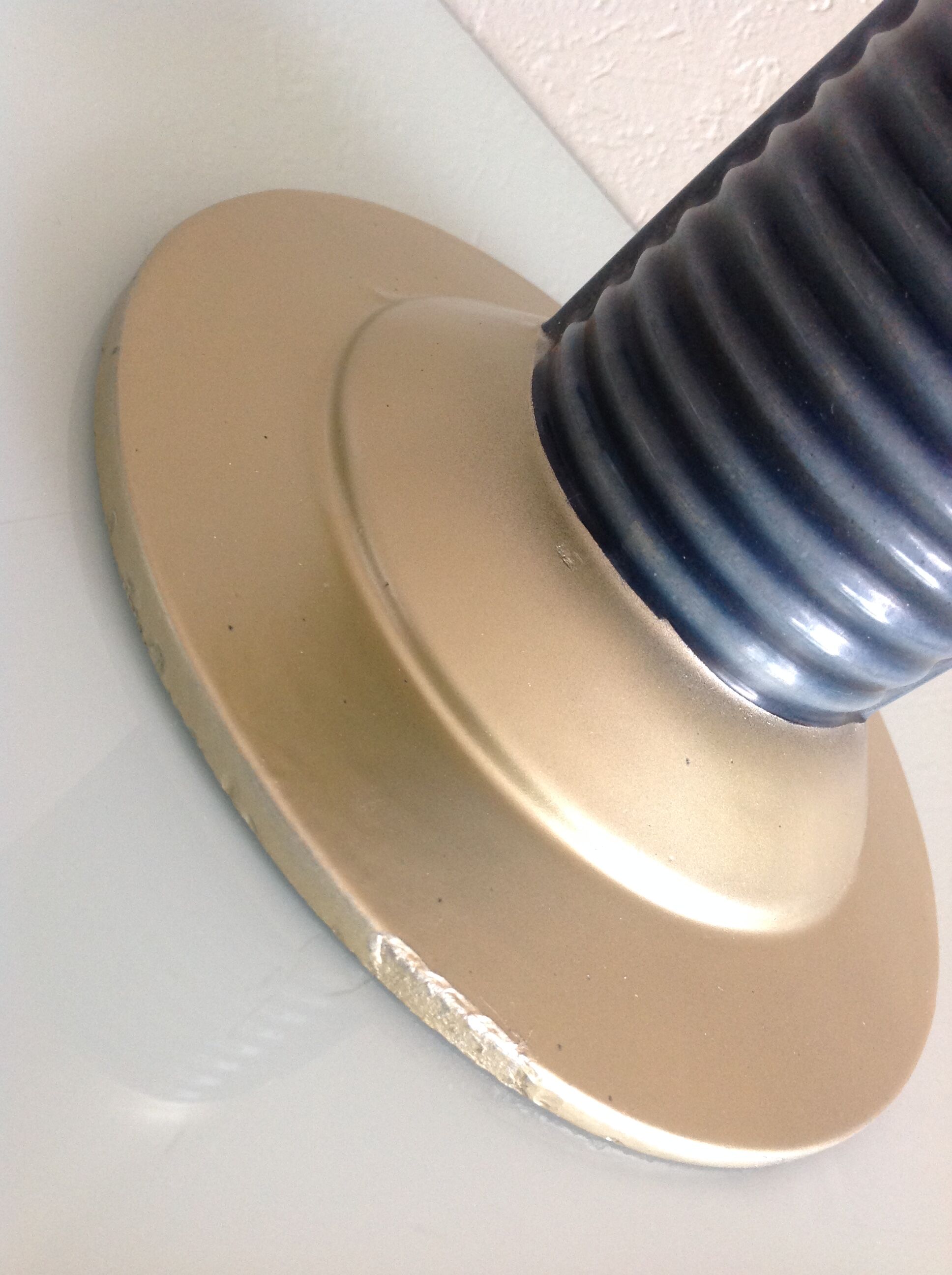 Blue and gold tulip vase in enamelled art deco style / 30s-40s