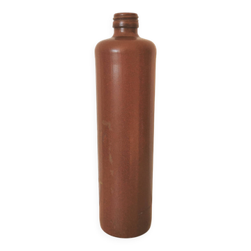 bouteille , vase , soliflore en grès vernissé marron