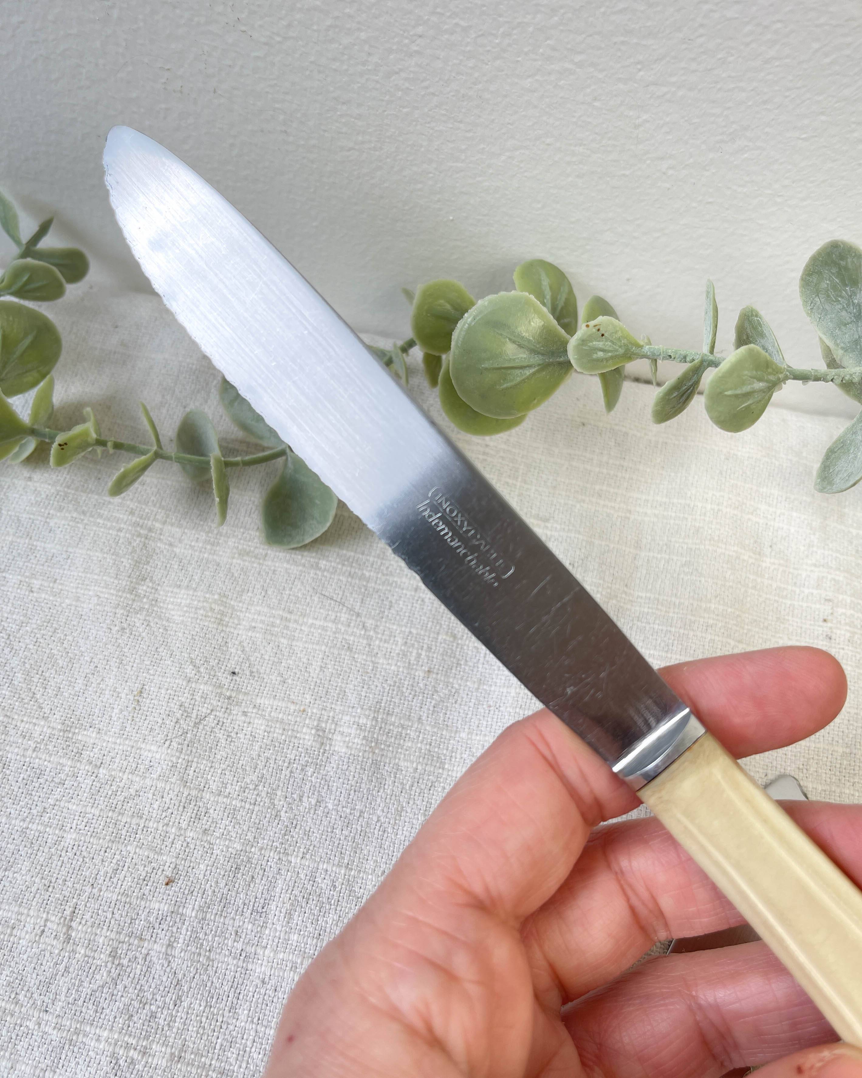 6 vintage Bakelite ivory knives France