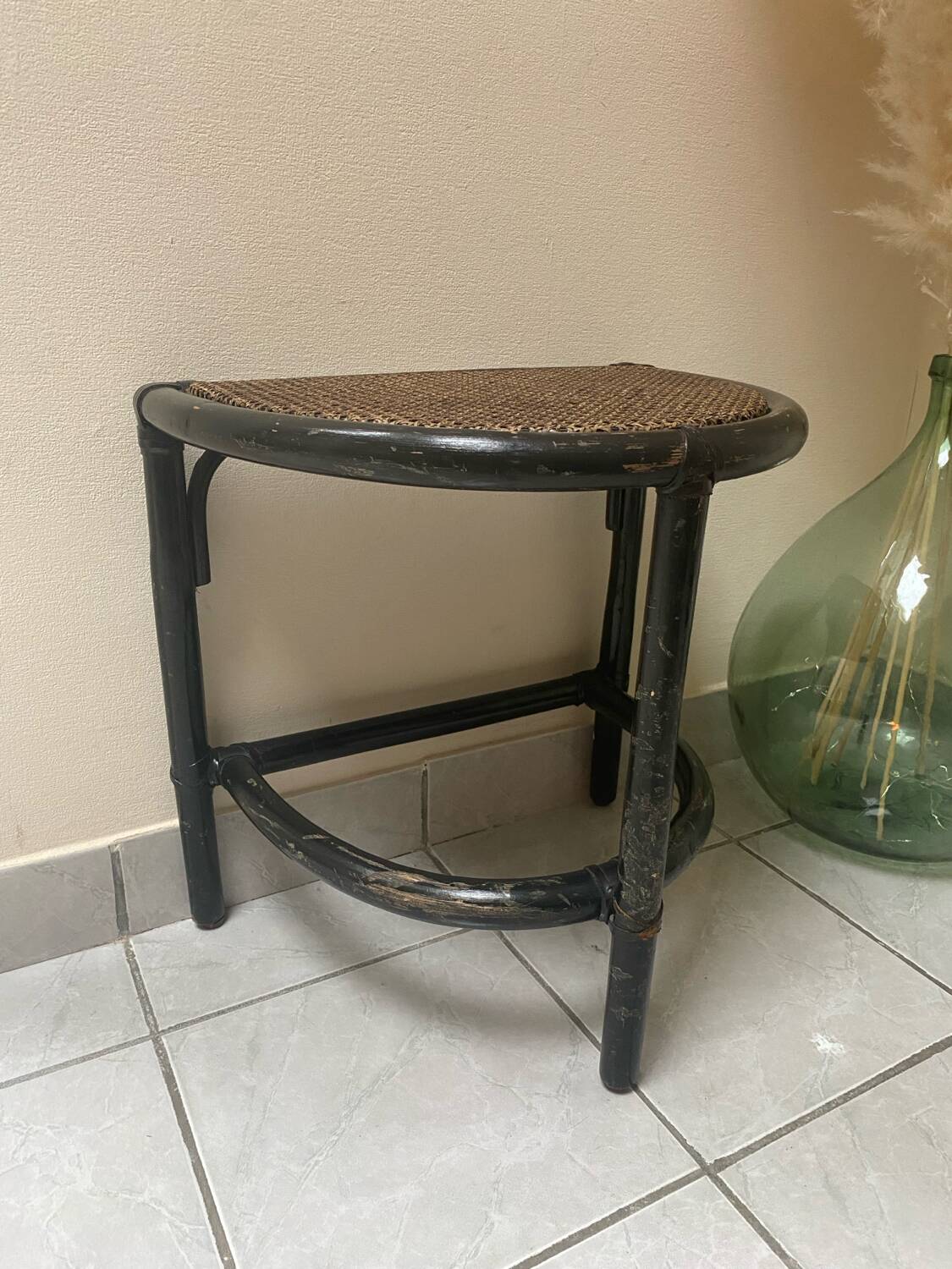 Vintage rattan side table or bedside table