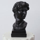 David head in black waxed plaster