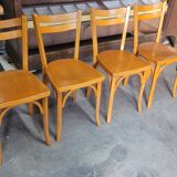 Series of 4 bistro chairs signed Baumann 1950 vintage
