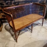 Wooden bench and cannage