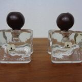 Finnish Ice Glass Candlesticks by Timo Sarpaneva for Juhava, 1970s, Set of 4