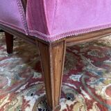 Louis XVI style bergère in pink velvet