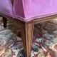 Bergère de style Louis XVI velours rose