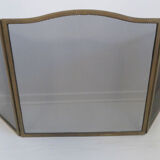 3-panel brass fireplace screen 70s