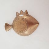 Jacques lauterbach vintage bronze ashtray from the 1960s in the shape of a fish
