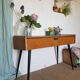 Console ou bureau vintage pieds compas