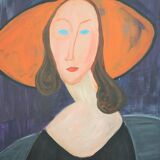 Painting "The woman in the orange hat"