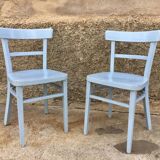 Paire de chaises en bois troquet