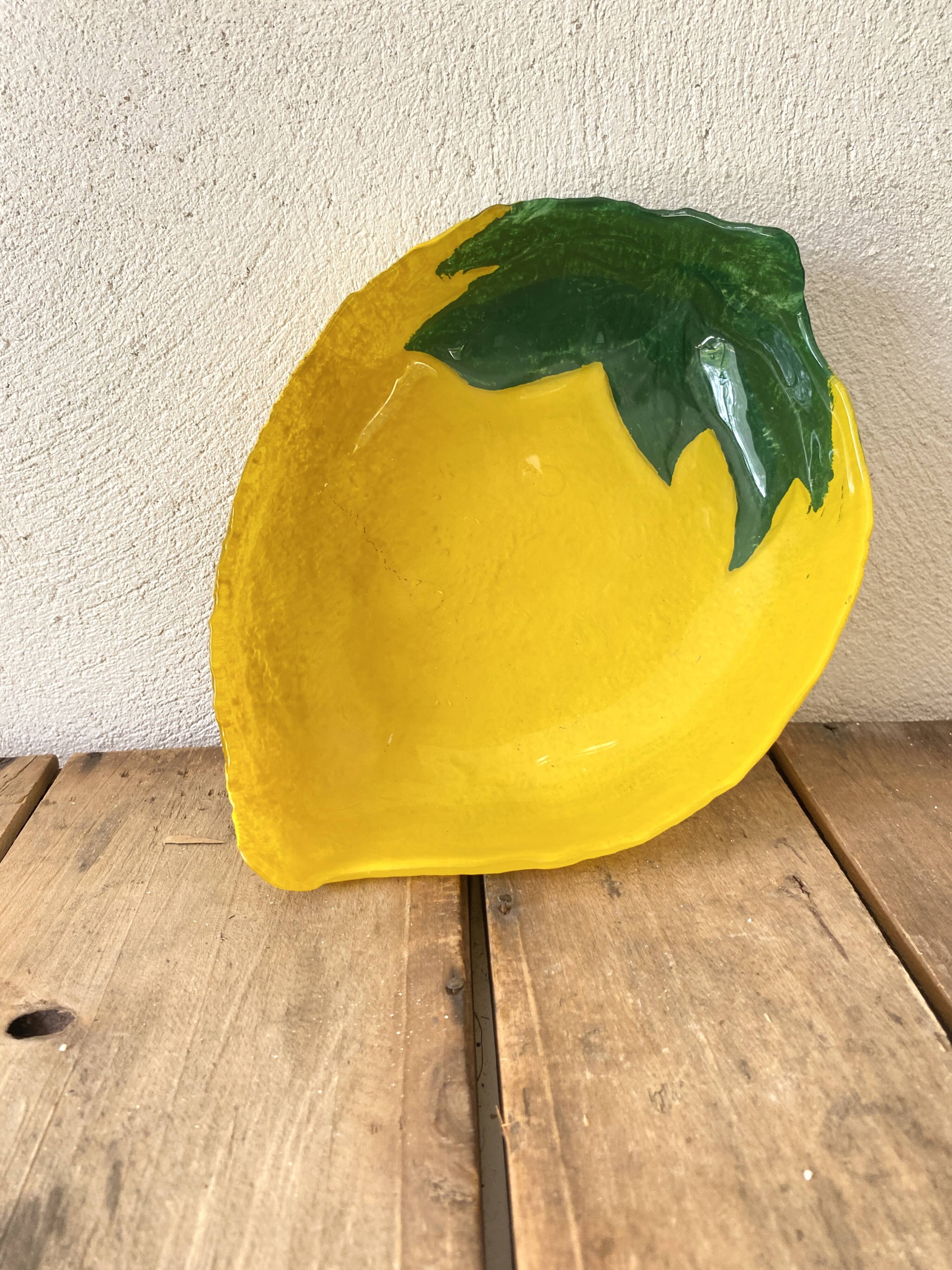 Painted glass dish “le citron”