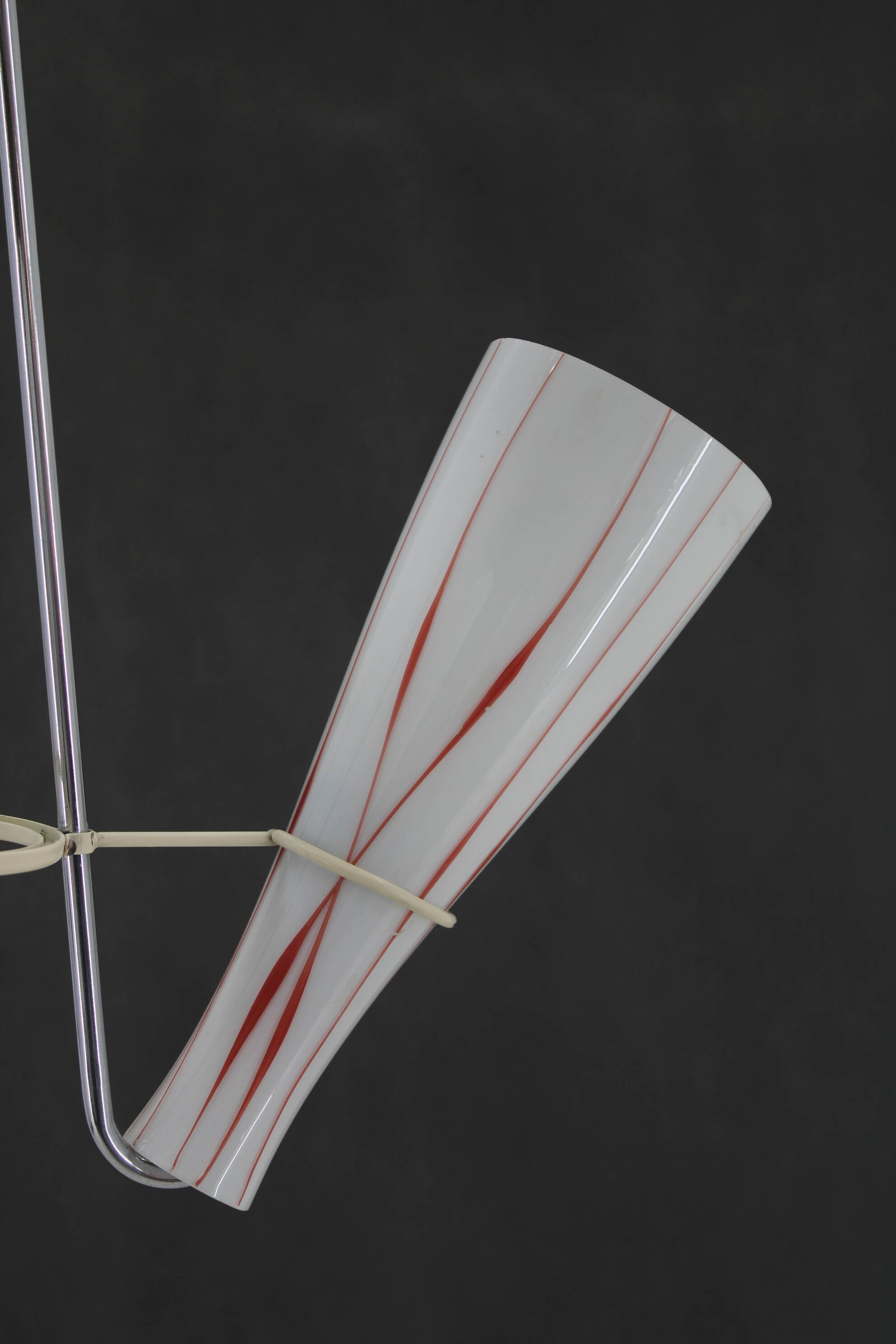 1970s Glass Chandelier , Czechoslovakia