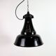 Industrial Black Enamel Bauhaus Pendant Lamp, 1930s