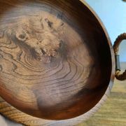Adrien Audoux and Frida Minet rare basket in solid oak and cordage.