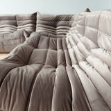 Togo set in pink velvet model designed by Michel Ducaroy 1973