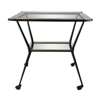 Vintage glass and metal console
