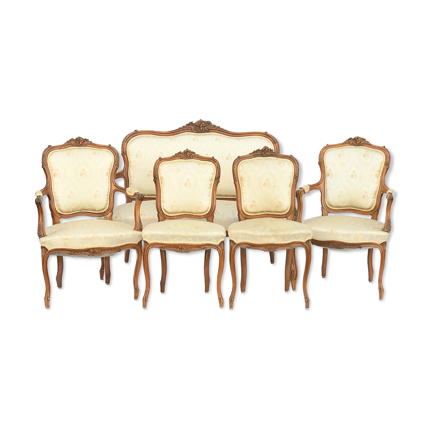 Salon en bois sculpté de style Louis XV