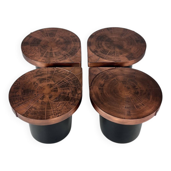 Lot de 4 tables d'appoint en forme de goutte d'eau Felix de Boussy pour Studio Begali