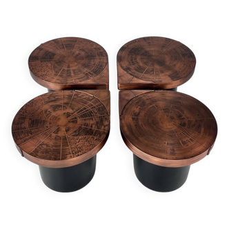 Lot de 4 tables d'appoint en forme de goutte d'eau Felix de Boussy pour Studio Begali
